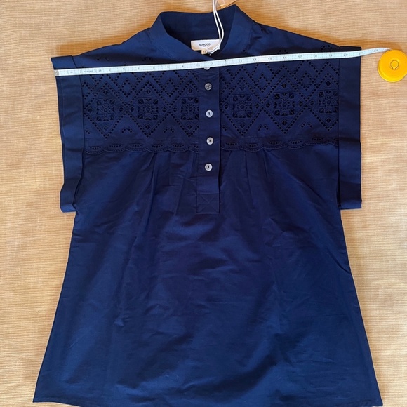 NWT - Navy Blue Organic Cotton Eyelet Top & Shorts Set - Size T3 (US8) - Picture 8 of 16
